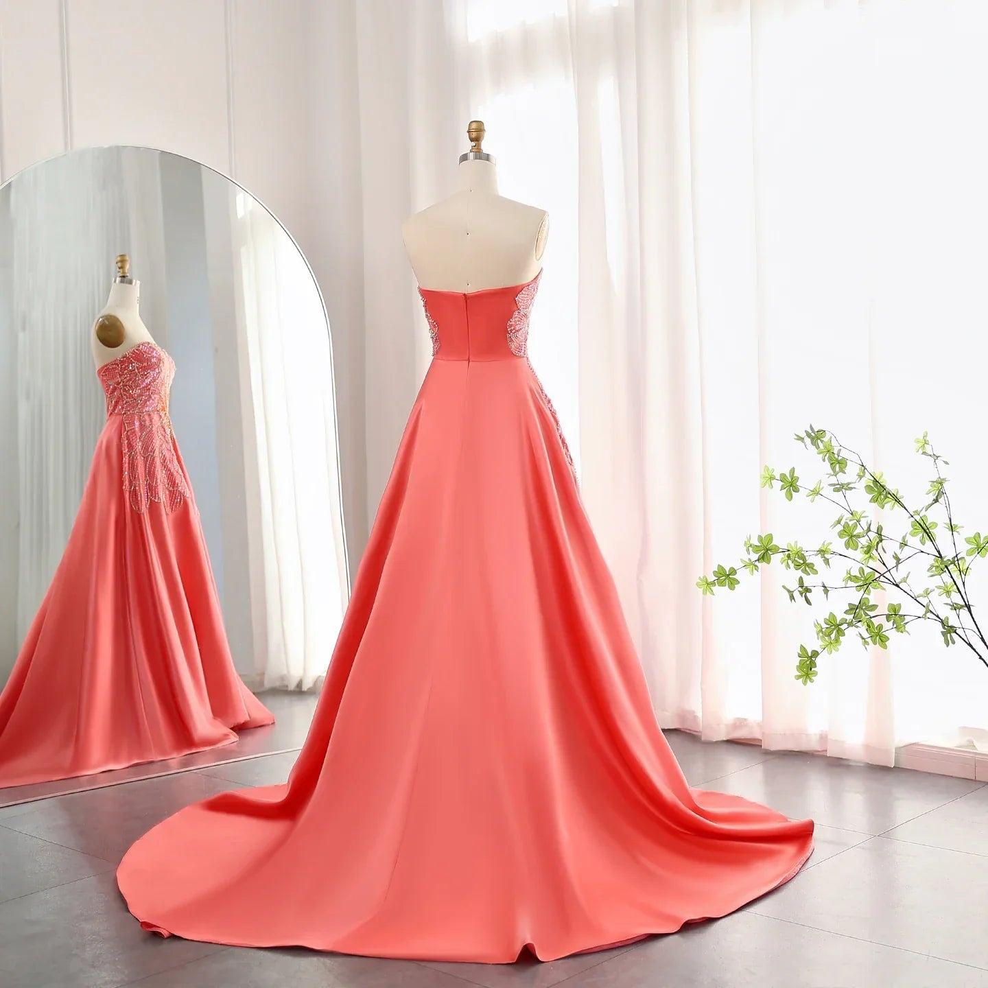Beaded Butterfly Evening Dress