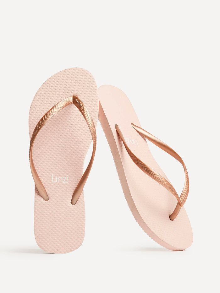 Aluna Rose Gold Flip Flops