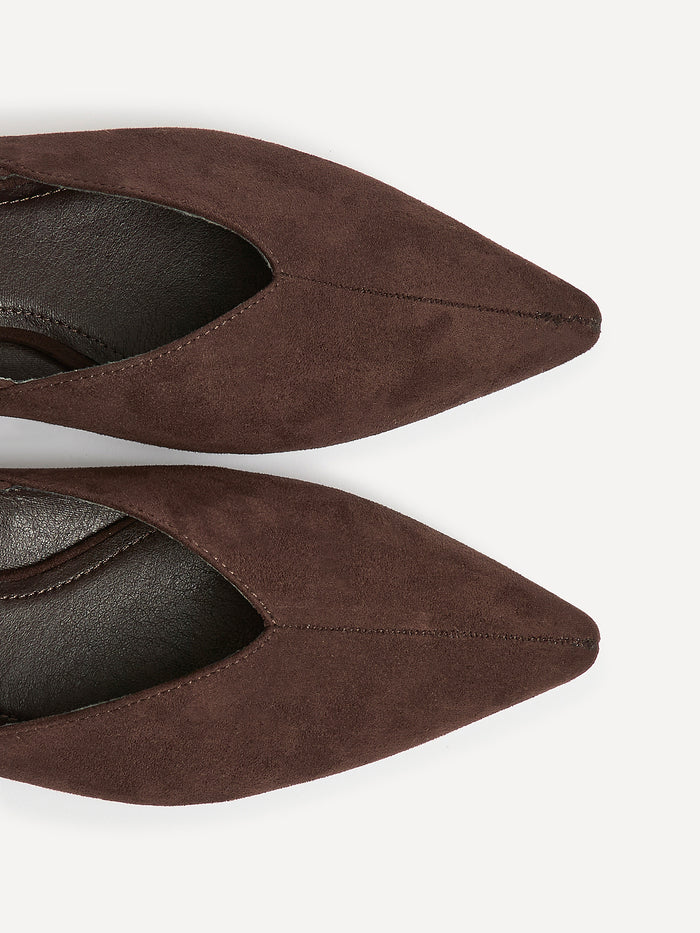 Lorna Brown Faux Suede Ballet Flats