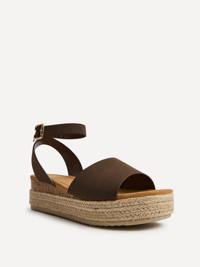 Nirvana Brown Nubuck Flatform Sandals