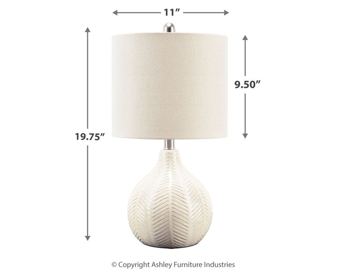 Rainermen - Ceramic Table Lamp - Off White