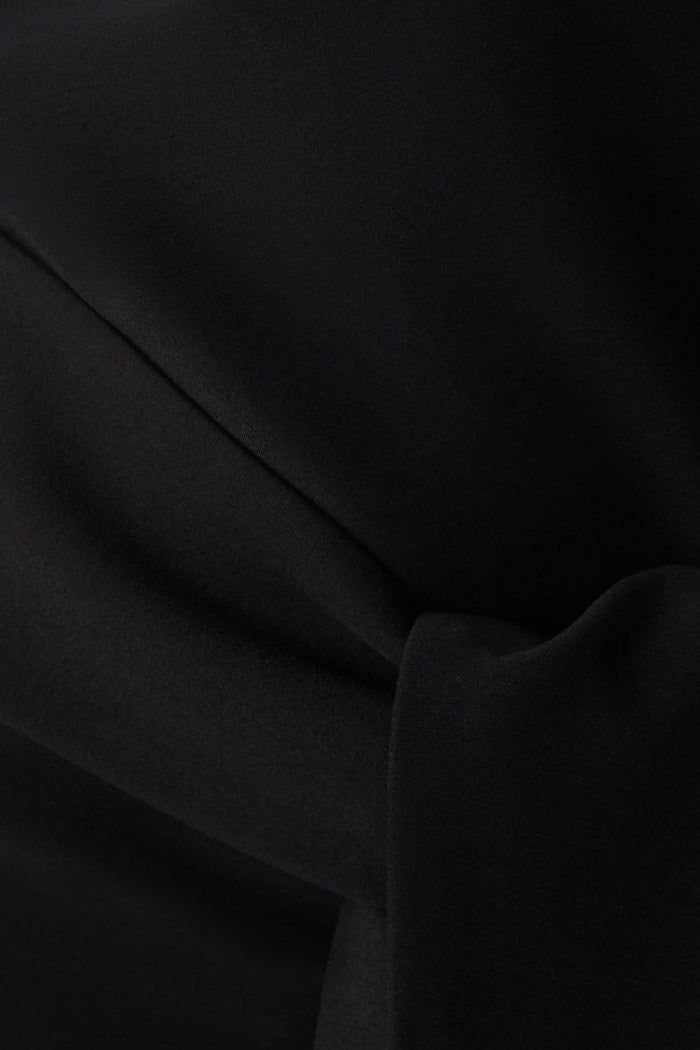 Runa Off Shoulder Mini Dress With Waist Tie - Black