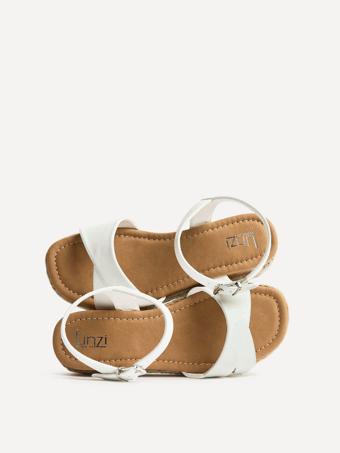 Sarelli Wide Fit White Flatform Sandals