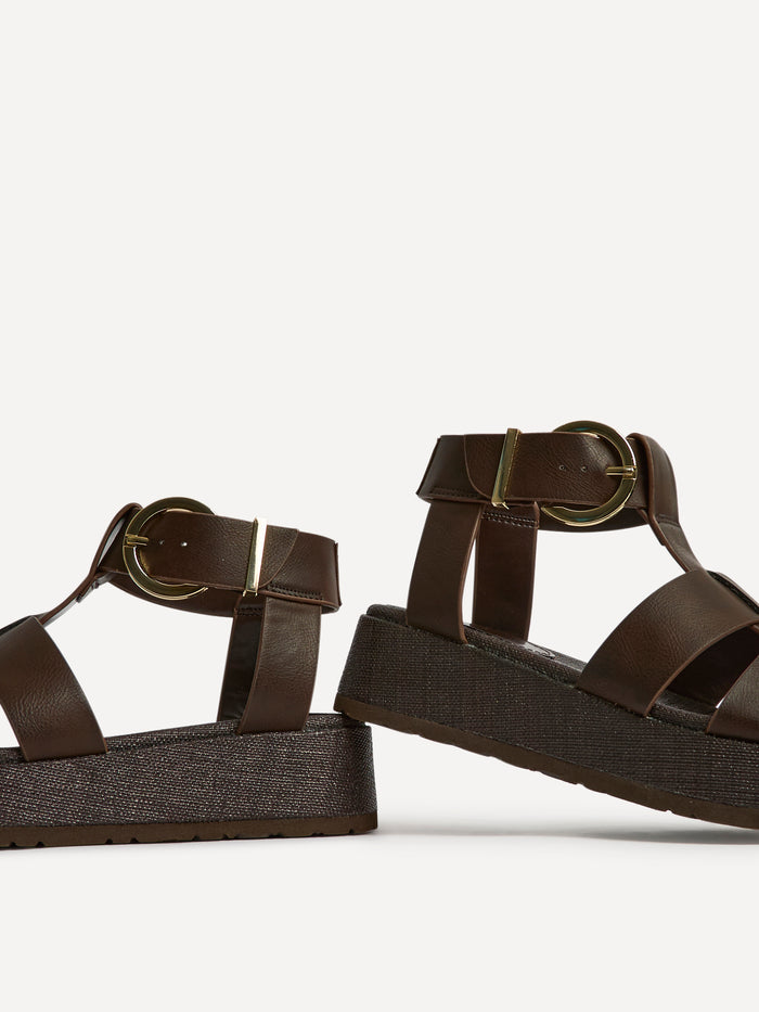 Tori Brown Gladiator Flatform Sandals