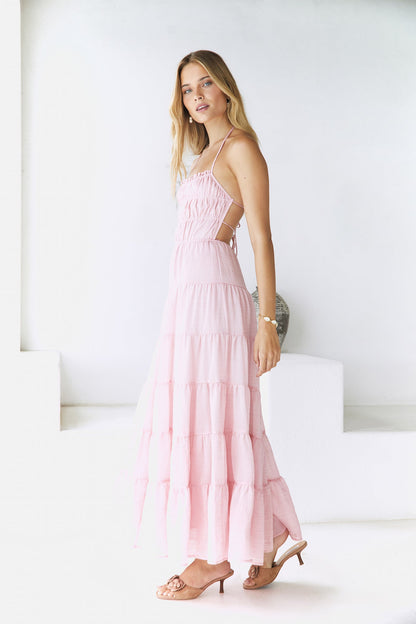Renaissance Art Maxi Dress Pink