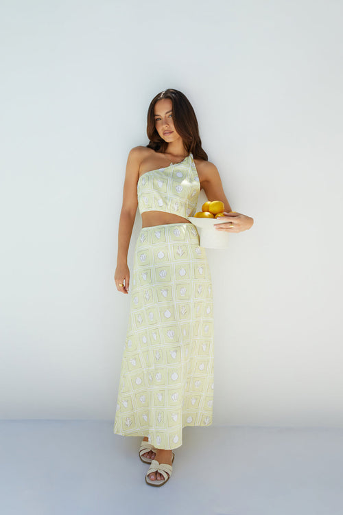 Golden Tides Midi Dress Yellow