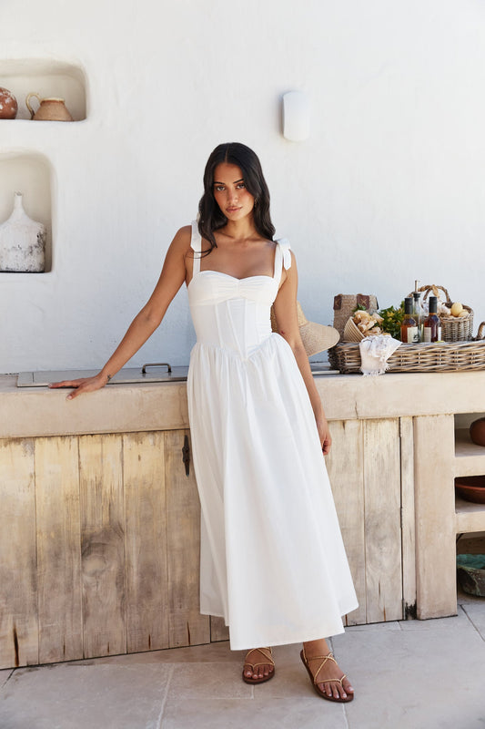 December Dawn Midi Dress White