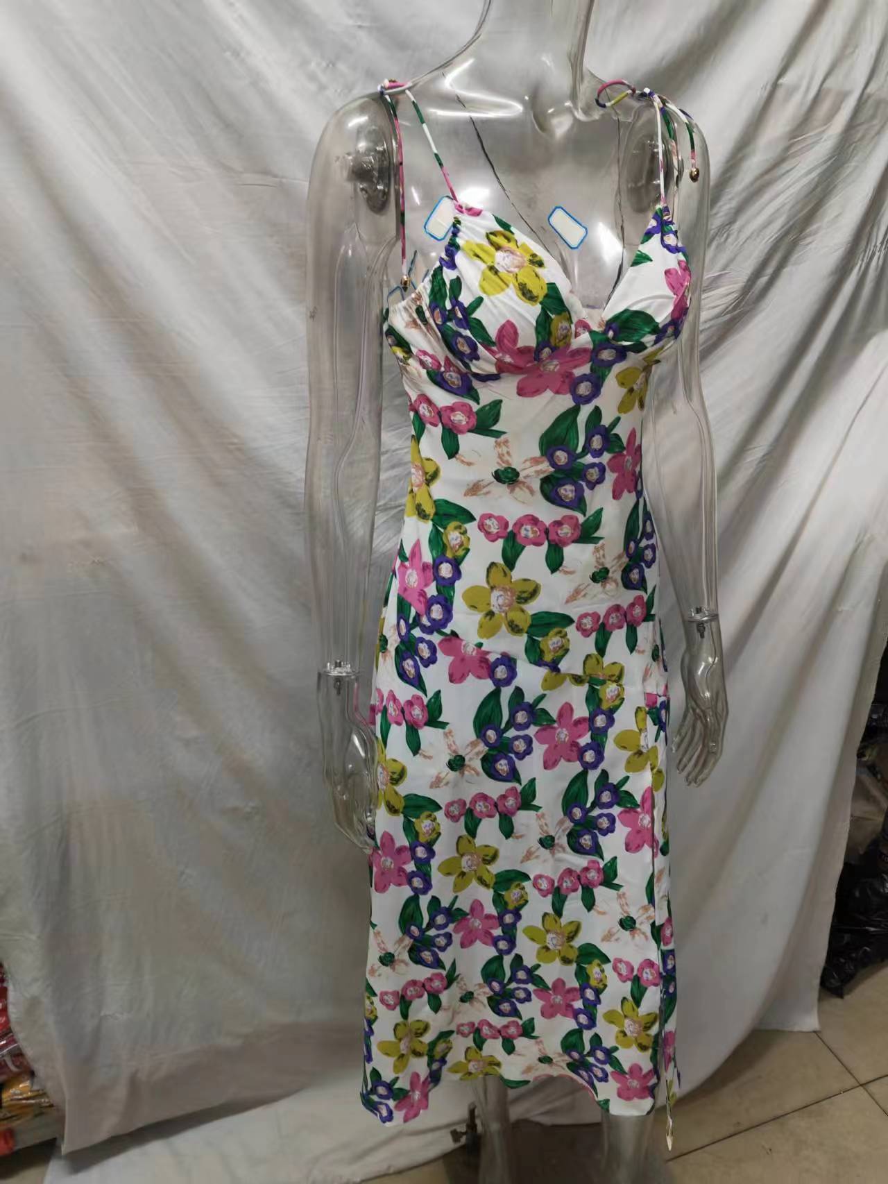 Backless Slip Dress Casual Beach Vacation Style Dress