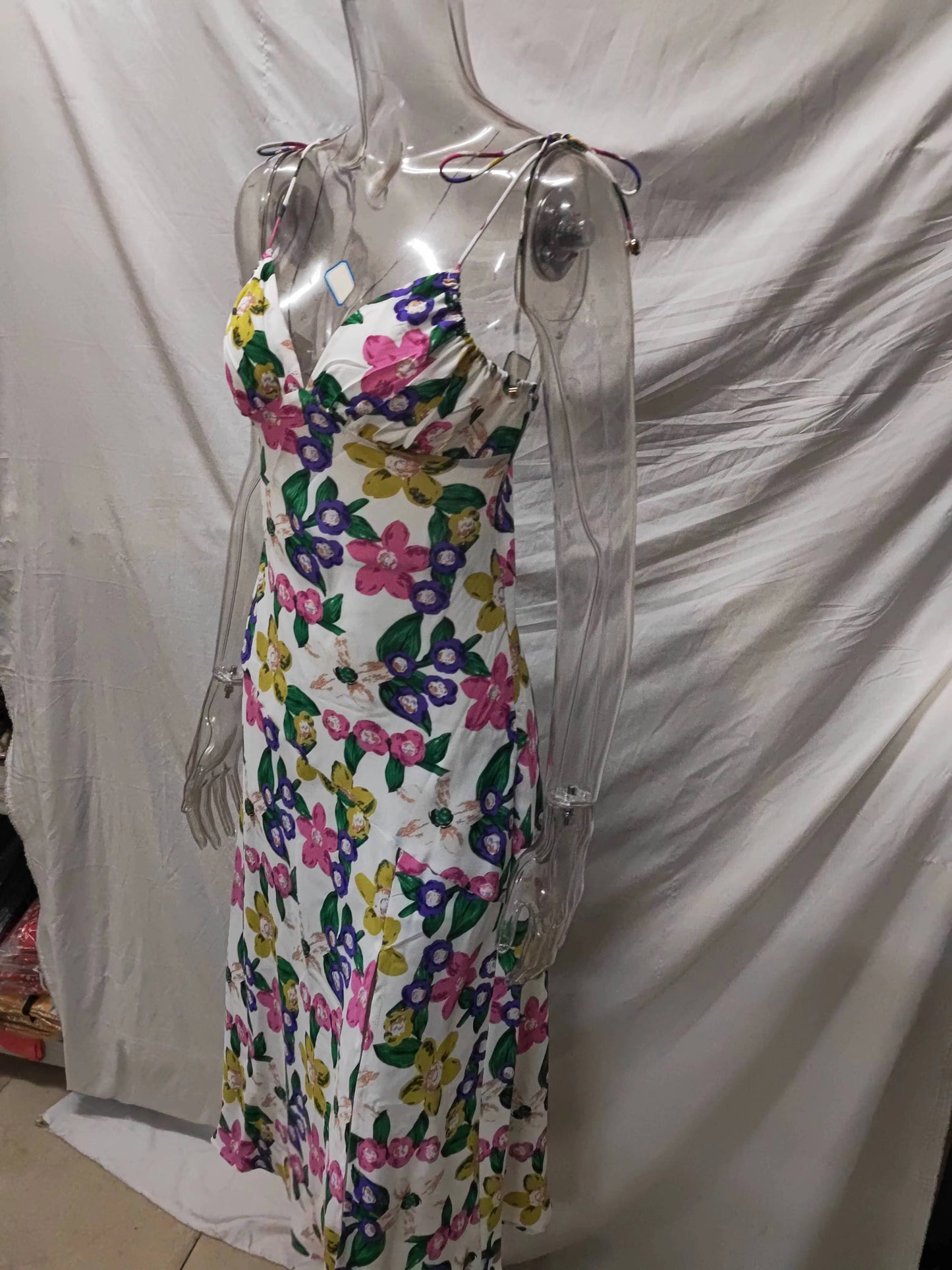 Backless Slip Dress Casual Beach Vacation Style Dress
