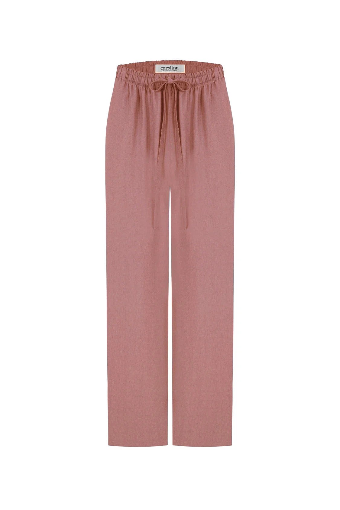 Gemma Straight Leg Tie Waist Pants Rose