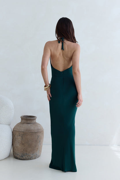 Vibe Setter Halter Maxi Dress Green