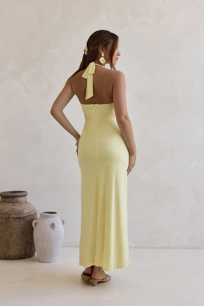 Everlasting Dream Halter Maxi Dress Yellow