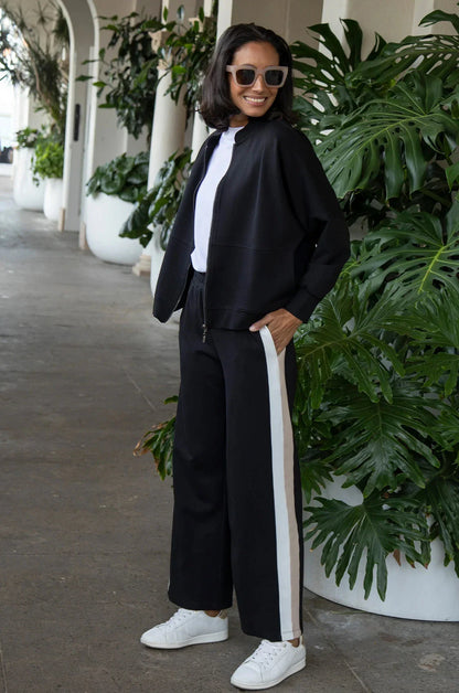 Ariana Side Stripe Jogger Black