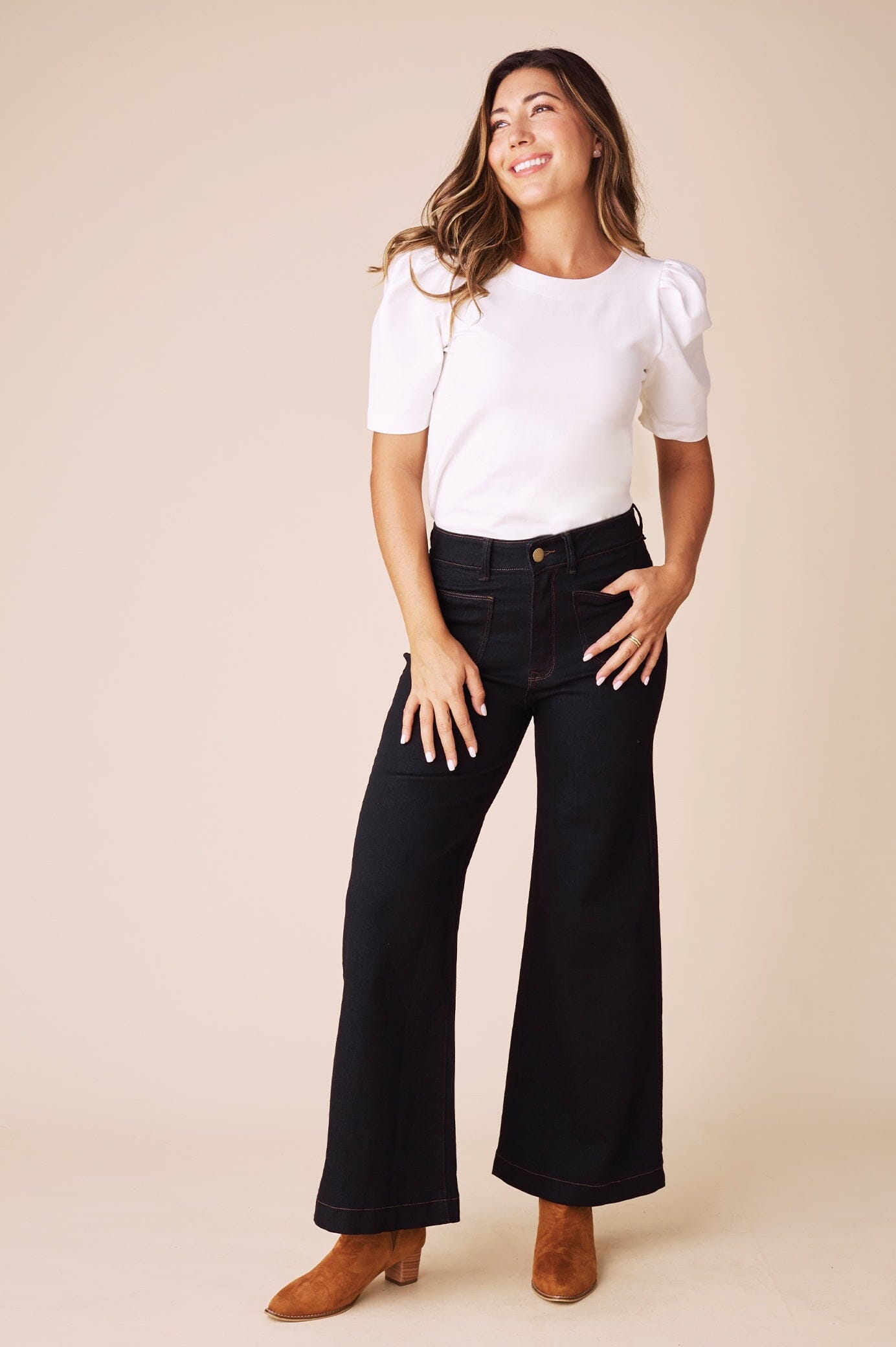 Hazel Short Sleeve Top White