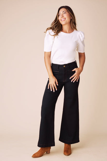 Hazel Short Sleeve Top White