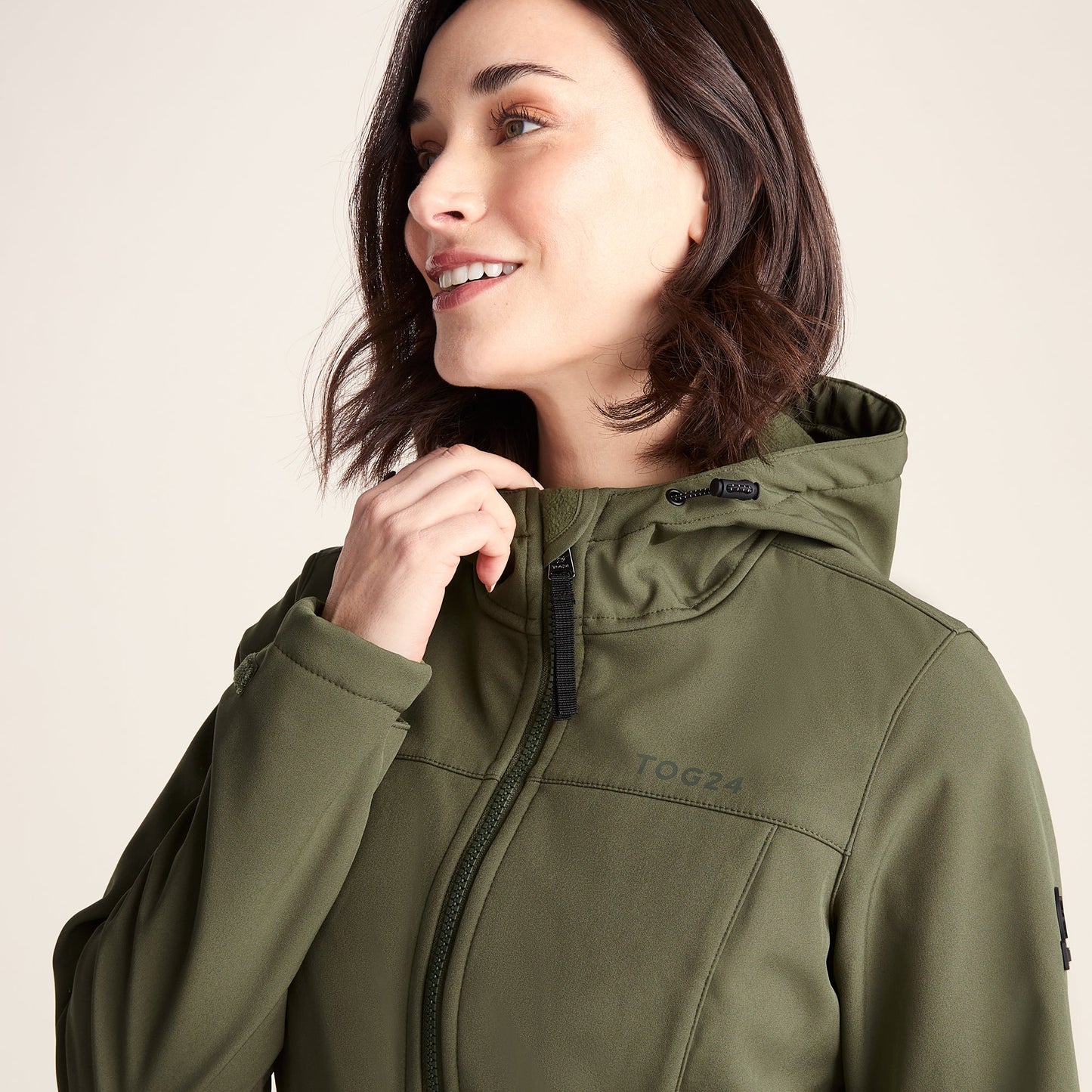 Marina Womens Long Water Resistant Softshell Jacket - Khaki