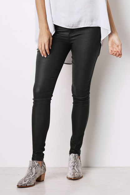 Amber Coated Skinny Jeans Black