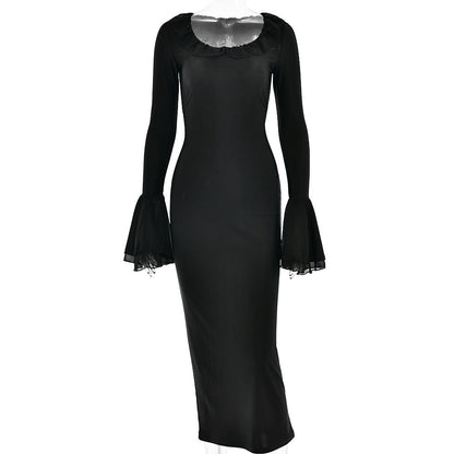 Bell Sleeve High Waist Fishtail Dress