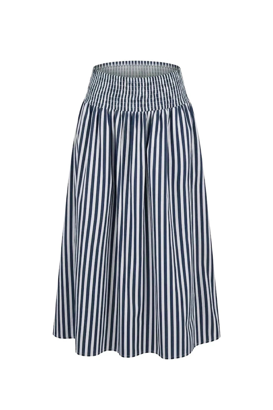 Brooke Midi A-Line Skirt Striped Navy & White
