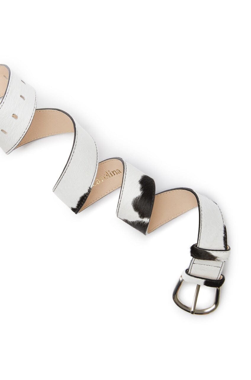 Jeans Belt Black and White Cowhide