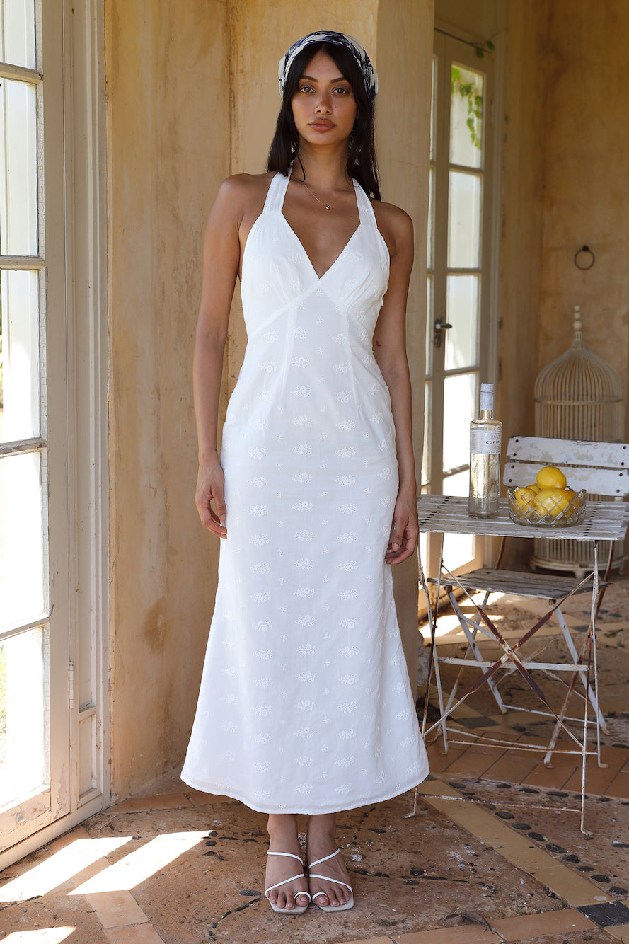 Thalassa Halter Midi Dress White