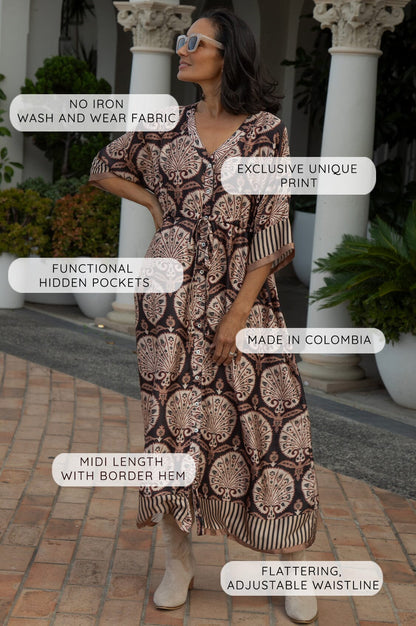 Nadia Short Sleeve Dress in Black
