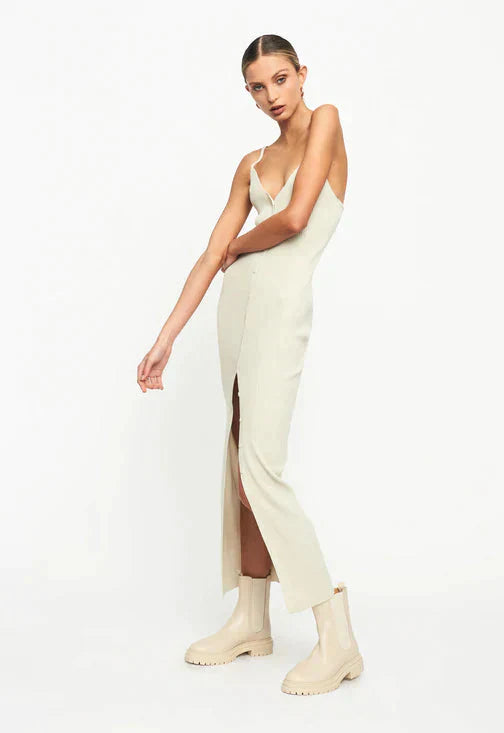 "Charlotte" long ribbed knit dress