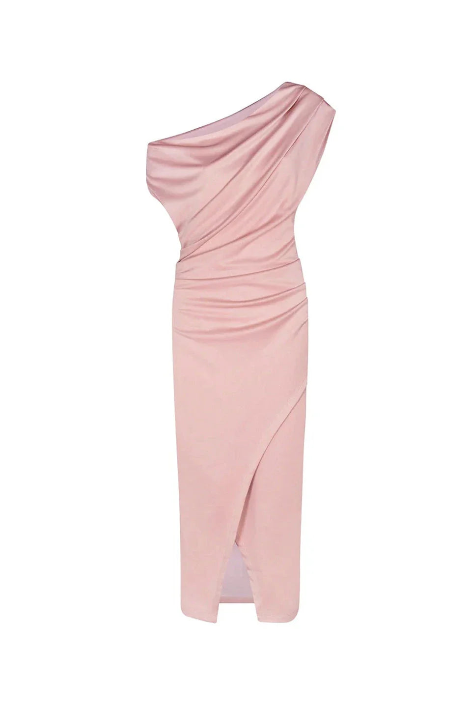 Roslyn Off Shoulder Midi Dress Blush