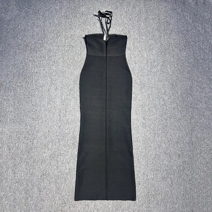 Black Diamond Strapless Maxi Bandage Dress