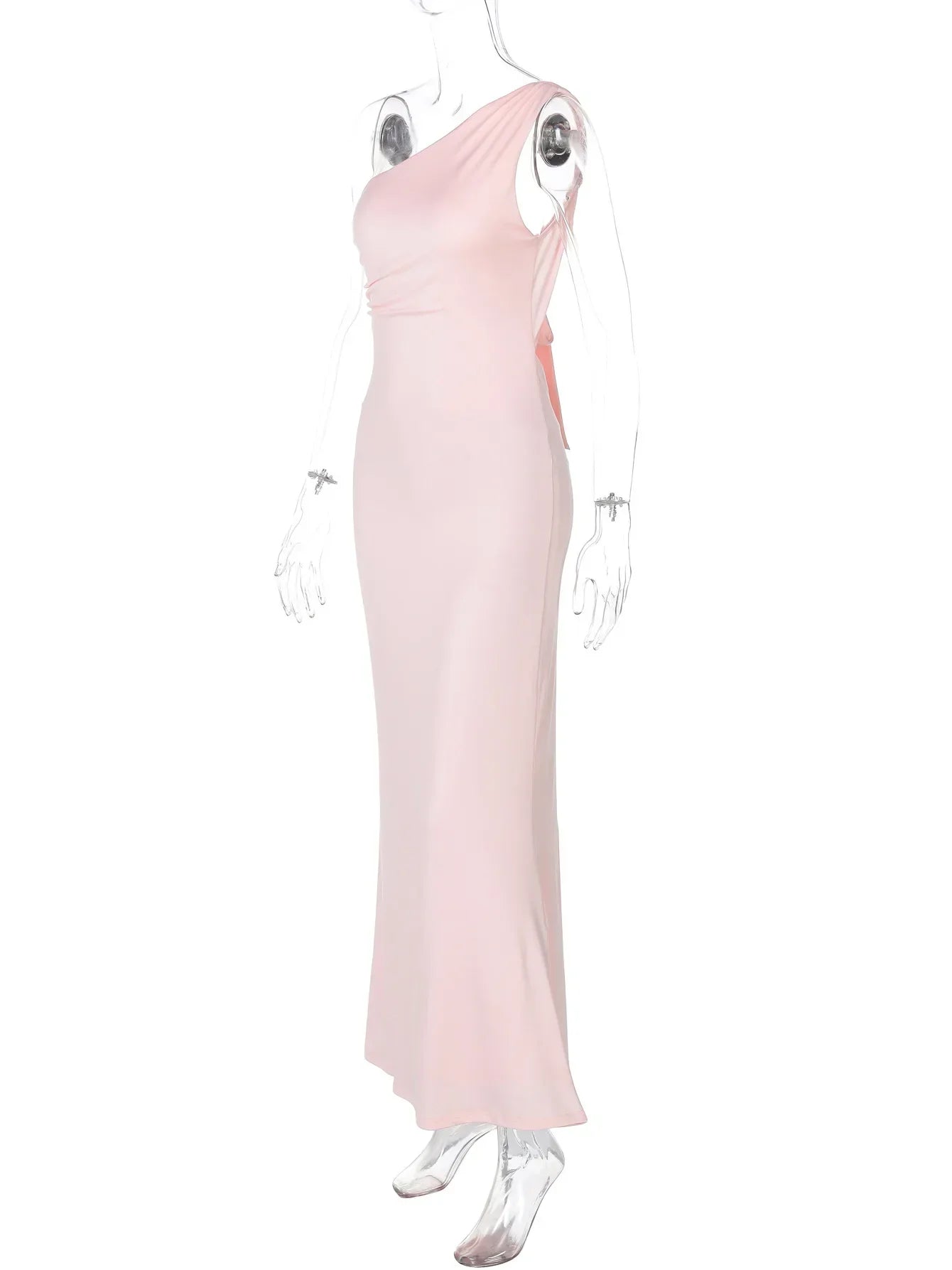 Around Halter Draped Backless Long Dress