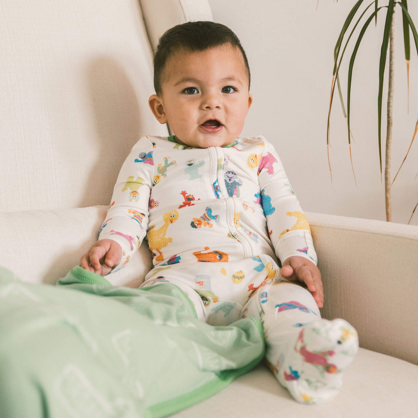 Zip-Up Footie Pajama - Sesame Friends