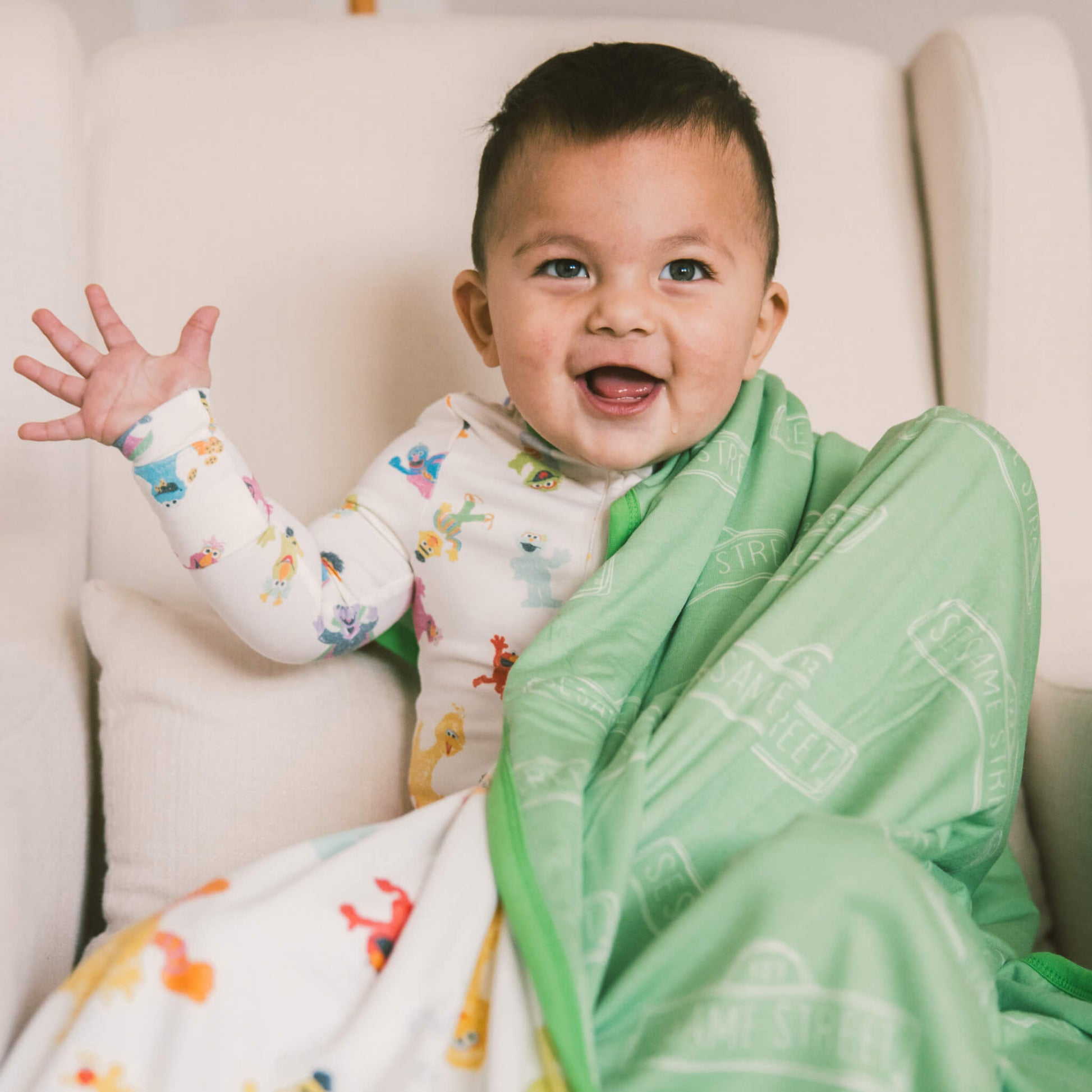 Zip-Up Footie Pajama - Sesame Friends