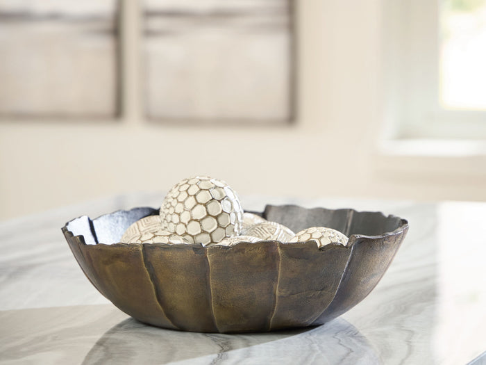 Aidman - Bowl - Black / Antique Gold Finish