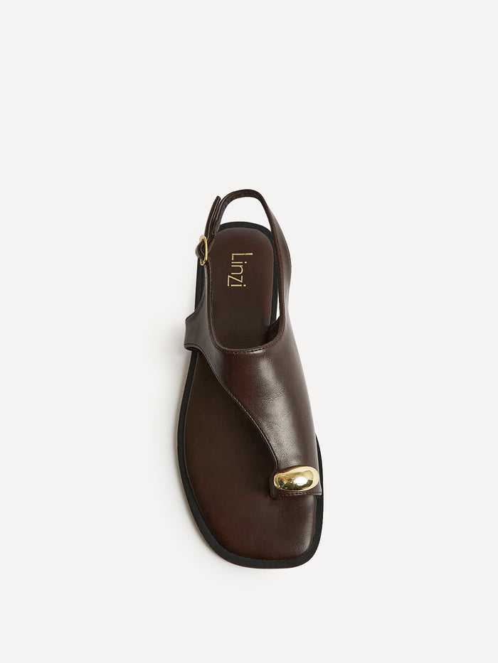 Alina Brown Flat Sandals