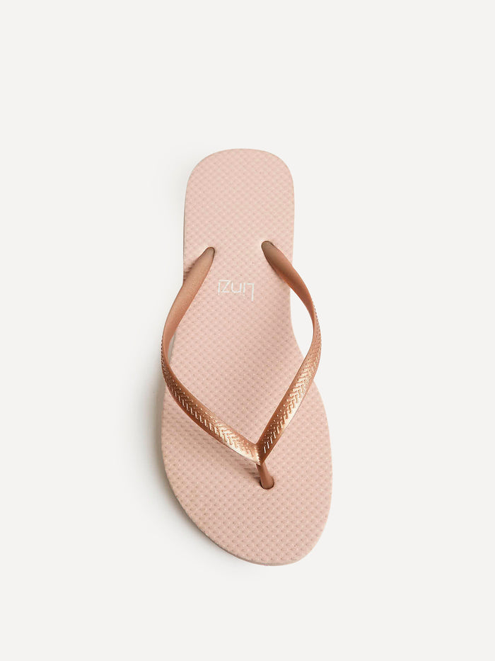 Aluna Rose Gold Flip Flops