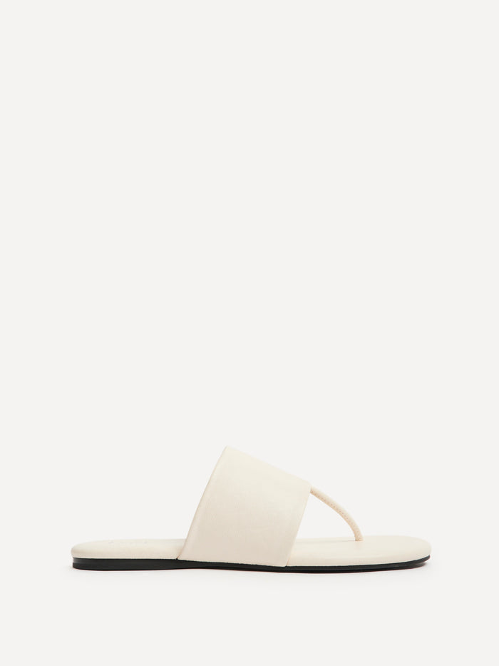 Amara Ivory Flat Sandals