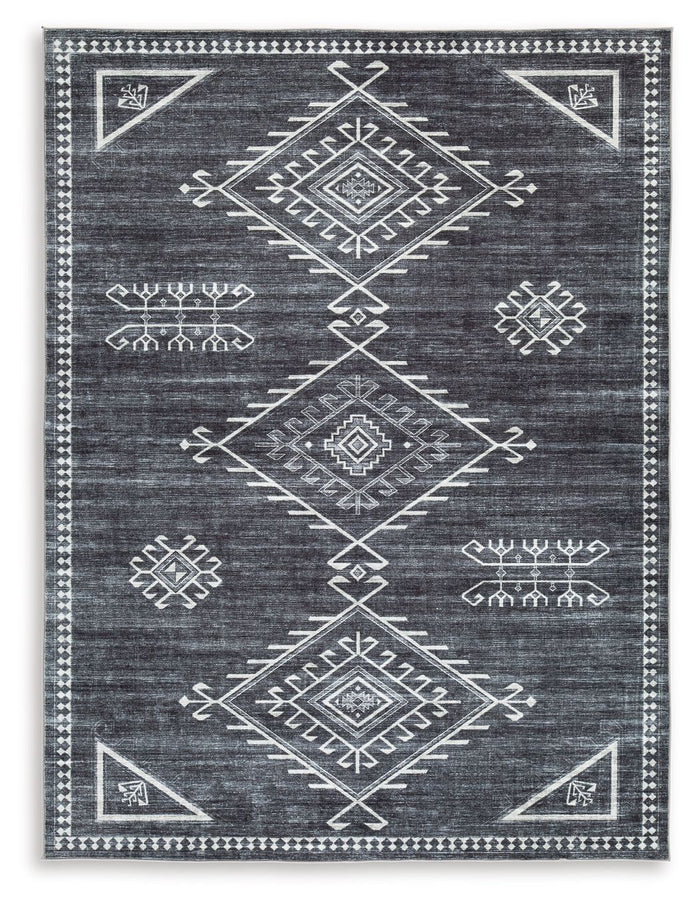 Arloman - 5' x 7' Rug - Black / Cream / Gray