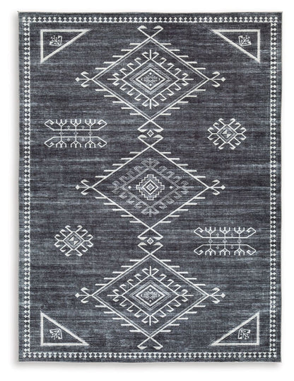 Arloman - 5' x 7' Rug - Black / Cream / Gray