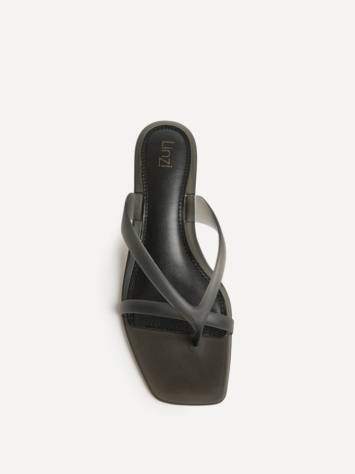 Axis Black Jelly Heeled Sandals