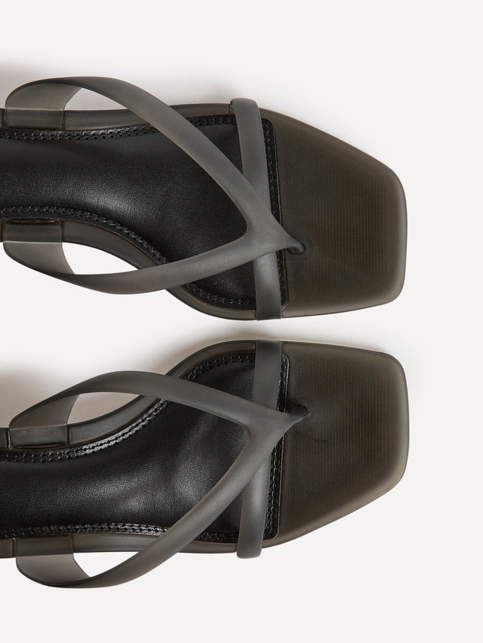 Axis Black Jelly Heeled Sandals