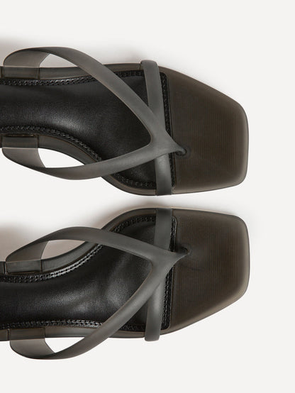 Axis Black Jelly Heeled Sandals