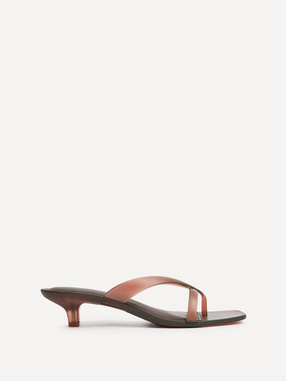 Axis Brown Jelly Heeled Sandals