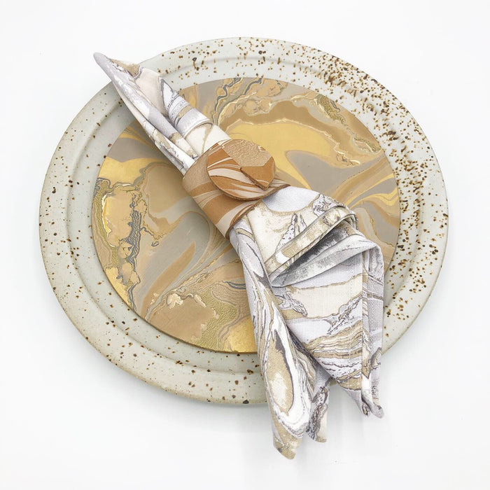 Bermuda Sand Napkin Ring Set - No One Alike