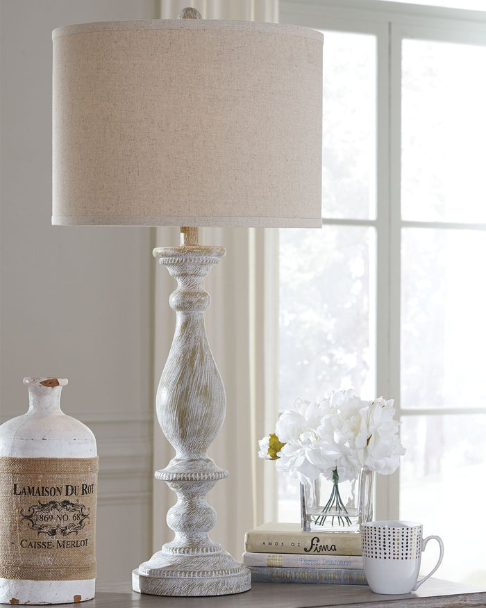 Bernadate - Poly Table Lamp (Set of 2) - Whitewash