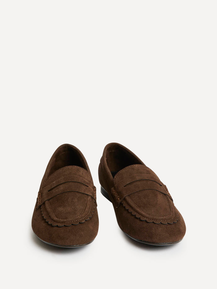 Bree Brown Suede Leather Penny Loafer