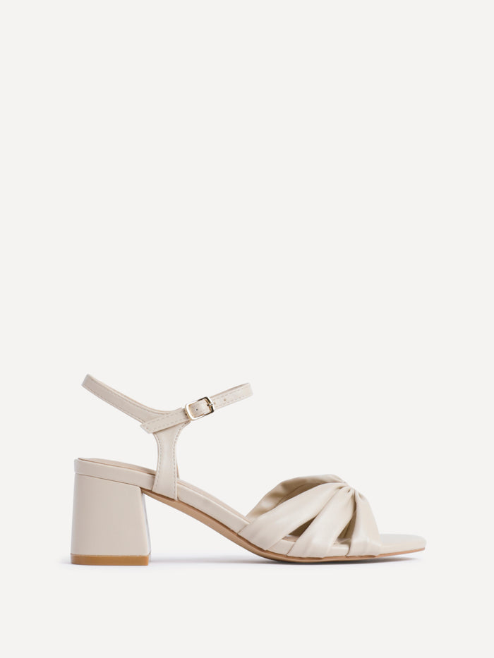 Broadway Nude Faux Leather Heeled Sandals