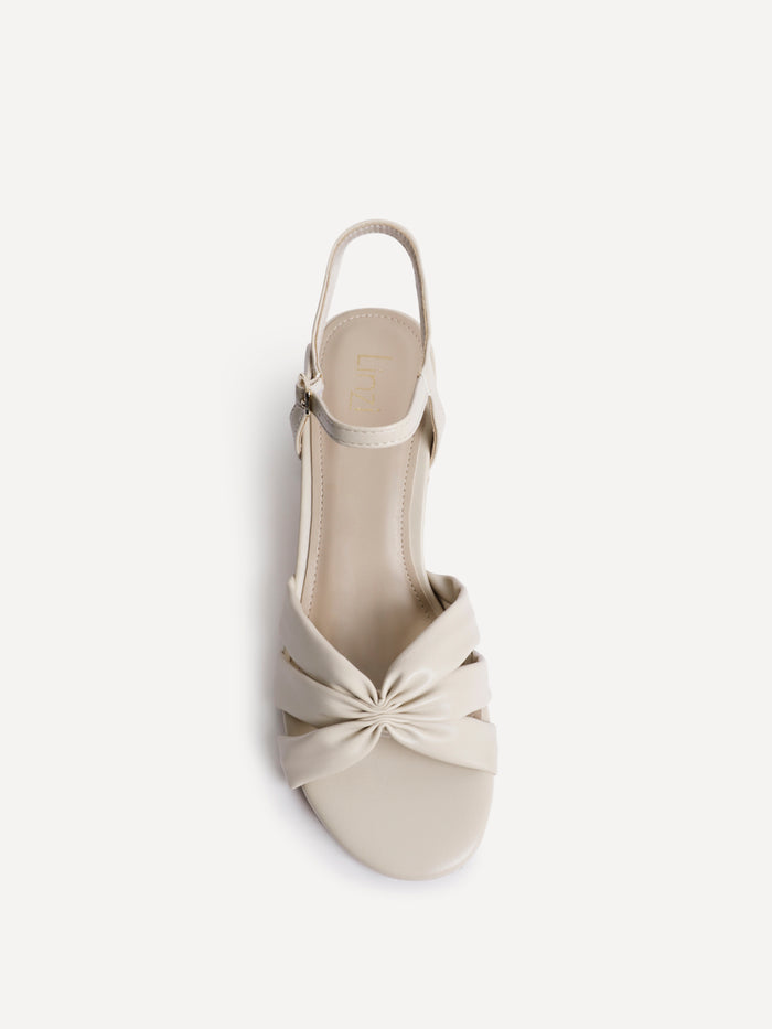 Broadway Nude Faux Leather Heeled Sandals