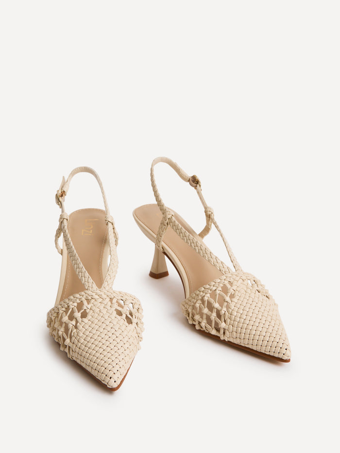 Cadence Nude Handwoven Court Heels