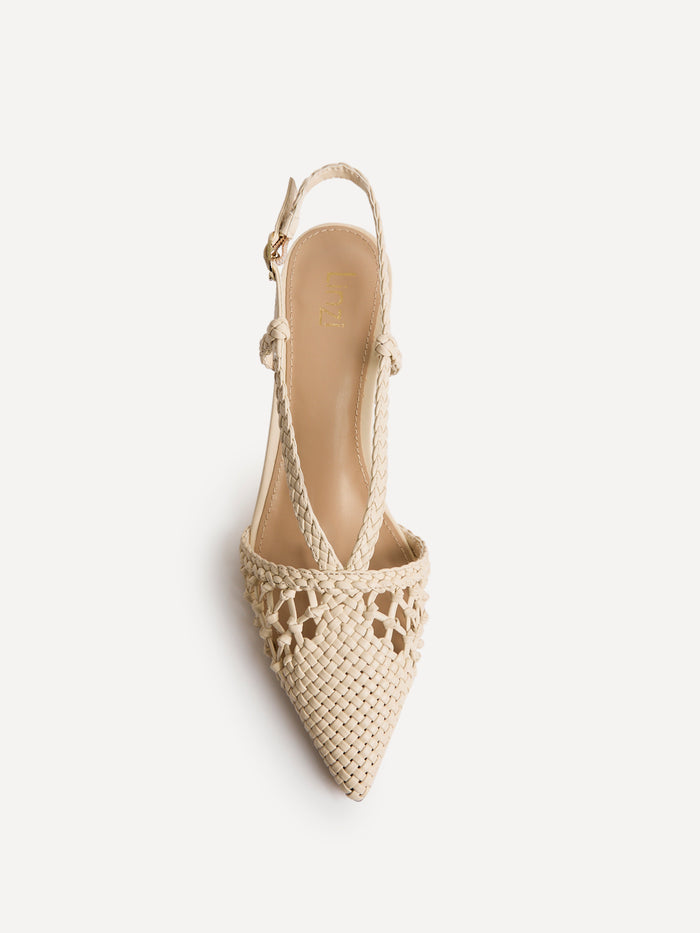 Cadence Nude Handwoven Court Heels