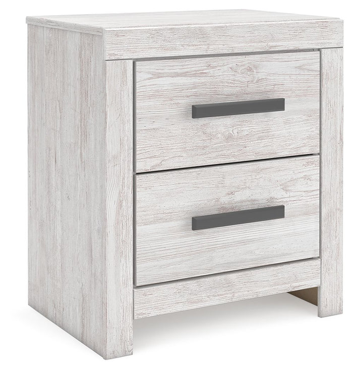 Cayboni - Two Drawer Night Stand - Whitewash